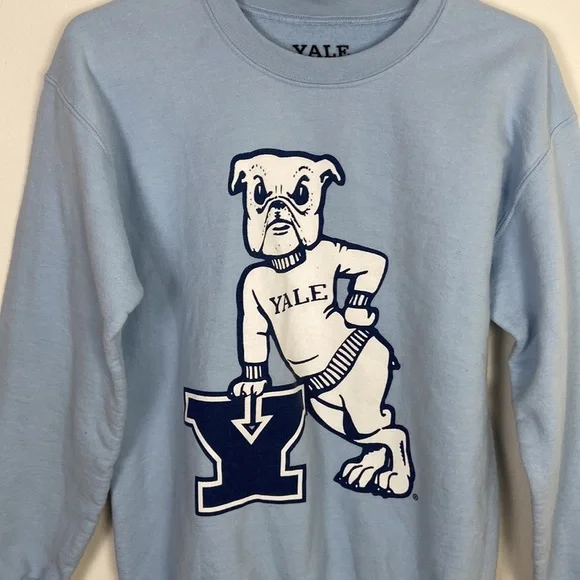 Yale University Mens Small Long Sleeve Pullover Crewneck Sweatshirt Collegiate - Picture 2 of 6